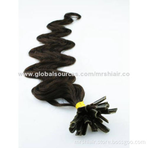 22-inch Dark Color Boby Wave Peruvian U-Tip Hair Extensions